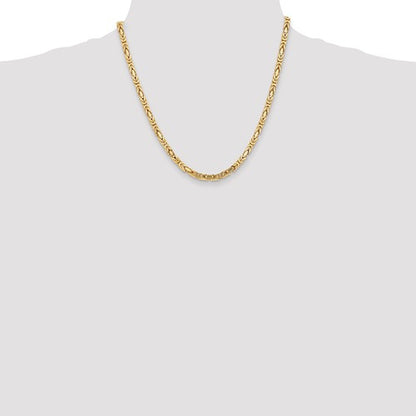 14k solid yellow gold 4mm byzantine bracelet anklet necklace choker pendant chain