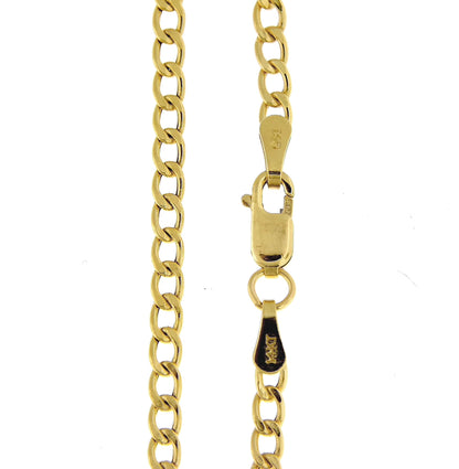 14k yellow gold 2.85mm curb link bracelet anklet choker necklace pendant chain