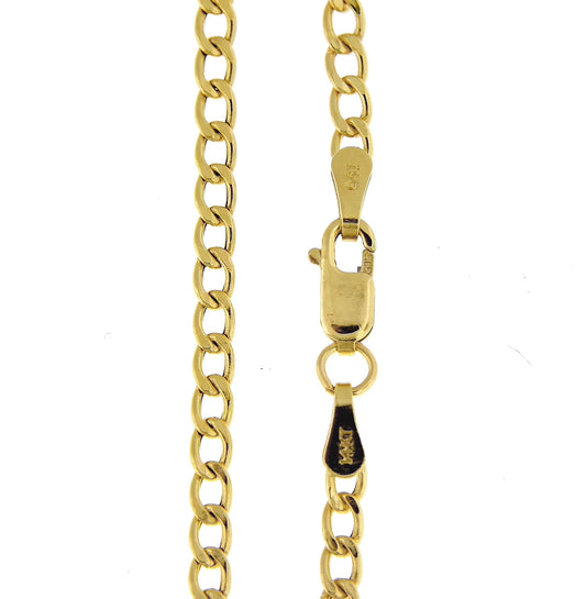 14k yellow gold 2.85mm curb link bracelet anklet choker necklace pendant chain