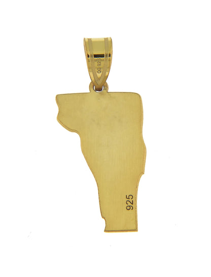 14k gold or sterling silver vermont vt state map pendant charm personalized monogram