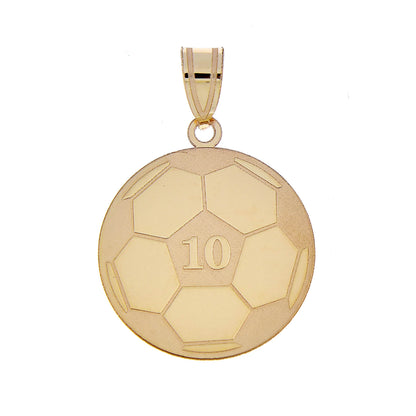 14k 10k gold sterling silver soccer ball personalized engraved pendant