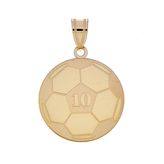 14k 10k gold sterling silver soccer ball personalized engraved pendant