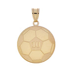 Load image into Gallery viewer, 14k 10k Gold Sterling Silver Soccer Ball Personalized Engraved Pendant
