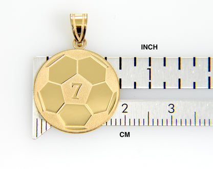 14k 10k gold sterling silver soccer ball personalized engraved pendant