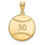 Load image into Gallery viewer, 14k 10k Gold Sterling Silver Baseball Personalized Engraved Pendant
