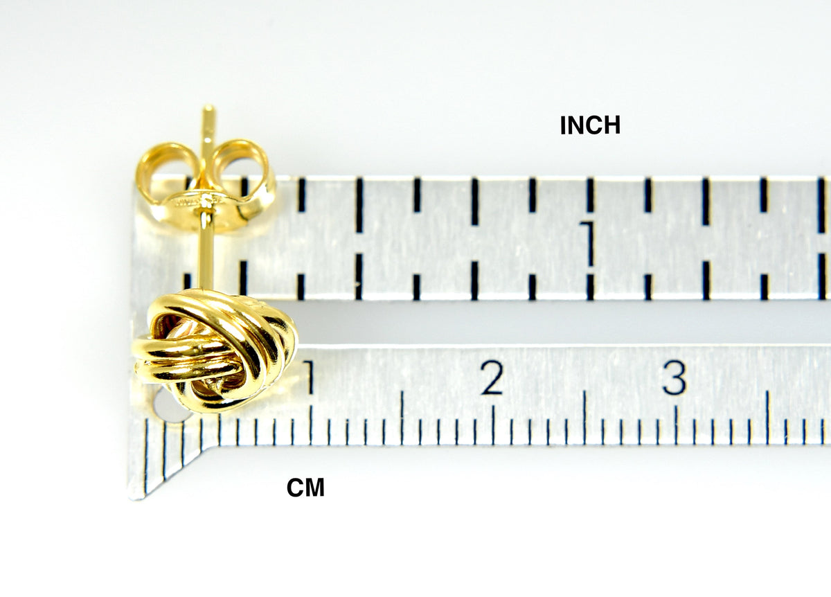 14k yellow gold 9mm classic love knot post earrings ckltl1123