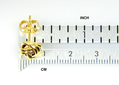 14k yellow gold 9mm classic love knot post earrings ckltl1123