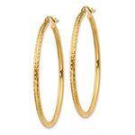 Lataa kuva Galleria-katseluun, 14k Yellow Gold Diamond Cut Classic Round Hoop Earrings 40mm x 2mm

