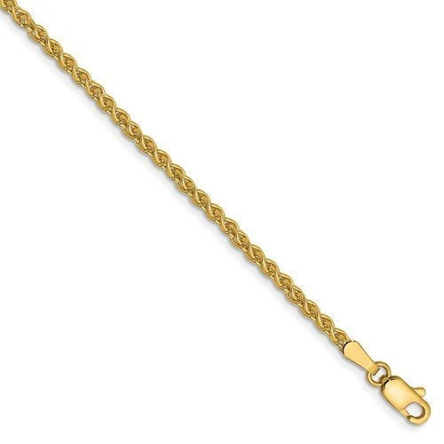 14k yellow gold 2mm spiga wheat bracelet anklet necklace pendant chain