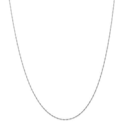14k white gold 1mm singapore twisted bracelet anklet necklace choker pendant chain