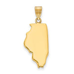 Carregar imagem no visualizador da galeria, 14K Gold or Sterling Silver Illinois IL State Map Pendant Charm Personalized Monogram
