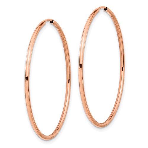 14k rose gold classic endless round hoop earrings 44mm x 1.5mm