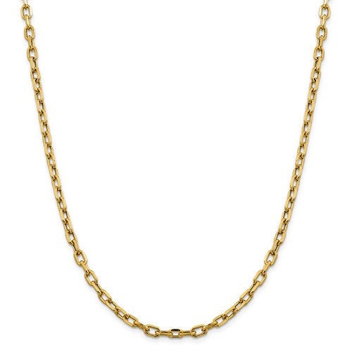 14k yellow gold 4.9mm open link cable bracelet anklet necklace pendant chain