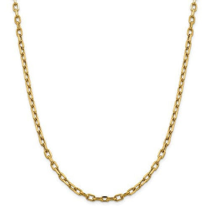 14k yellow gold 4.9mm open link cable bracelet anklet necklace pendant chain