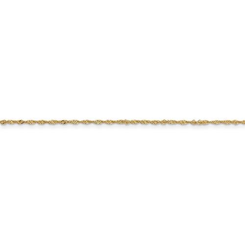 14k Yellow Gold 1.10mm Singapore Twisted Bracelet Anklet Necklace Choker Pendant Chain