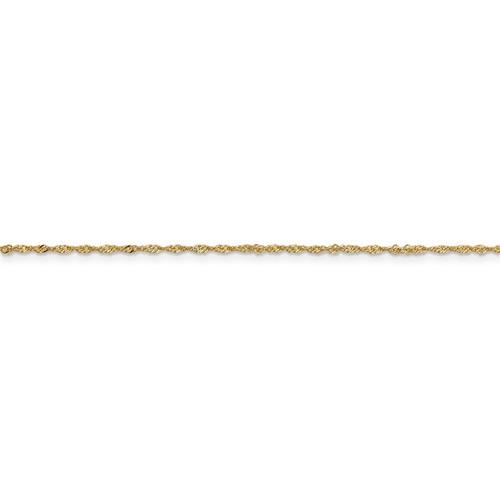 14k yellow gold 1.10mm singapore twisted bracelet anklet necklace choker pendant chain