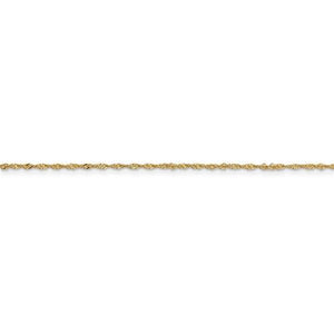 14k Yellow Gold 1.10mm Singapore Twisted Bracelet Anklet Necklace Choker Pendant Chain