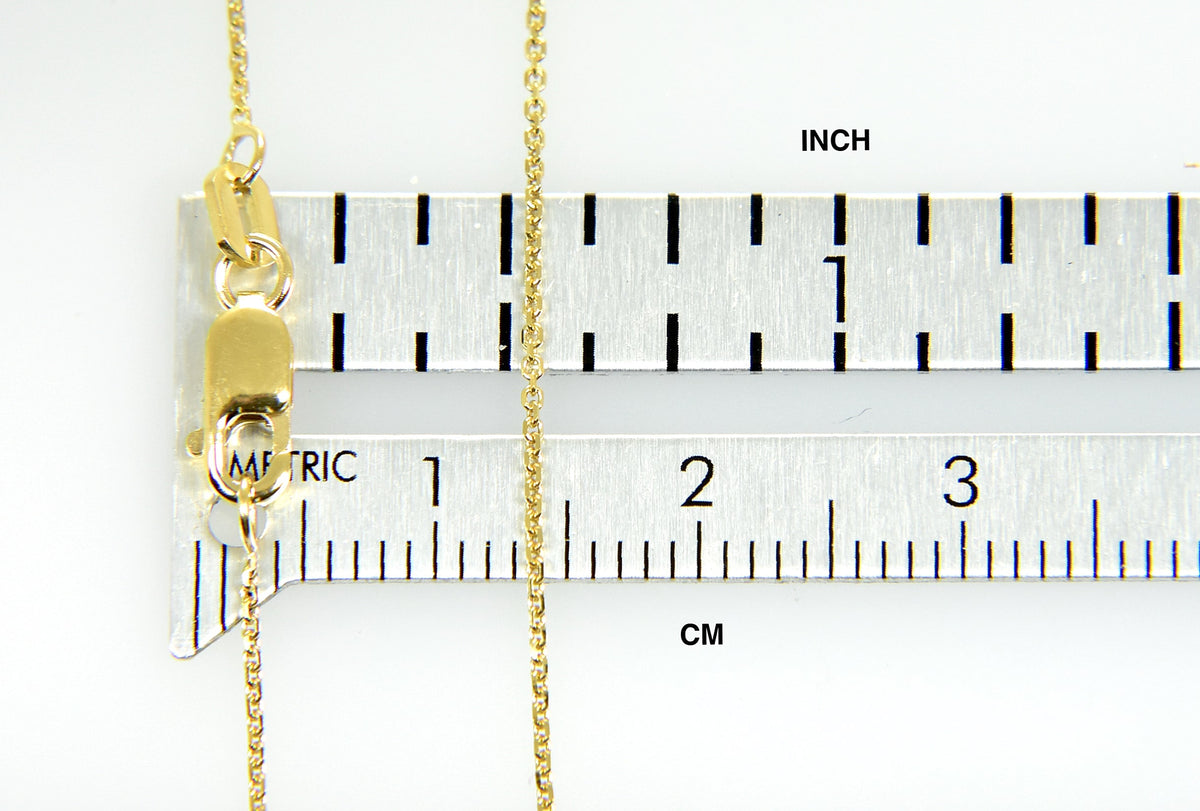 14k yellow gold 0.80mm diamond cut cable bracelet anklet choker necklace chain lobster clasp