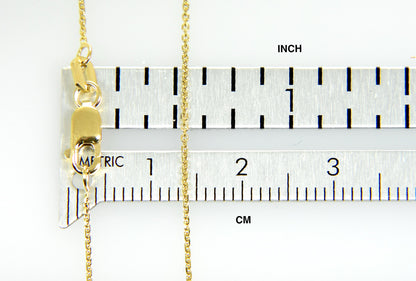 14k yellow gold 0.80mm diamond cut cable bracelet anklet choker necklace chain lobster clasp