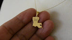 Load and play video in Gallery viewer, 14K Gold or Sterling Silver Louisiana LA State Map Pendant Charm Personalized Monogram
