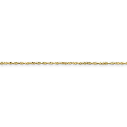 10k yellow gold 1.10mm singapore twisted bracelet anklet choker pendant necklace chain