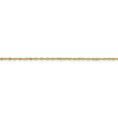 10k yellow gold 1.10mm singapore twisted bracelet anklet choker pendant necklace chain