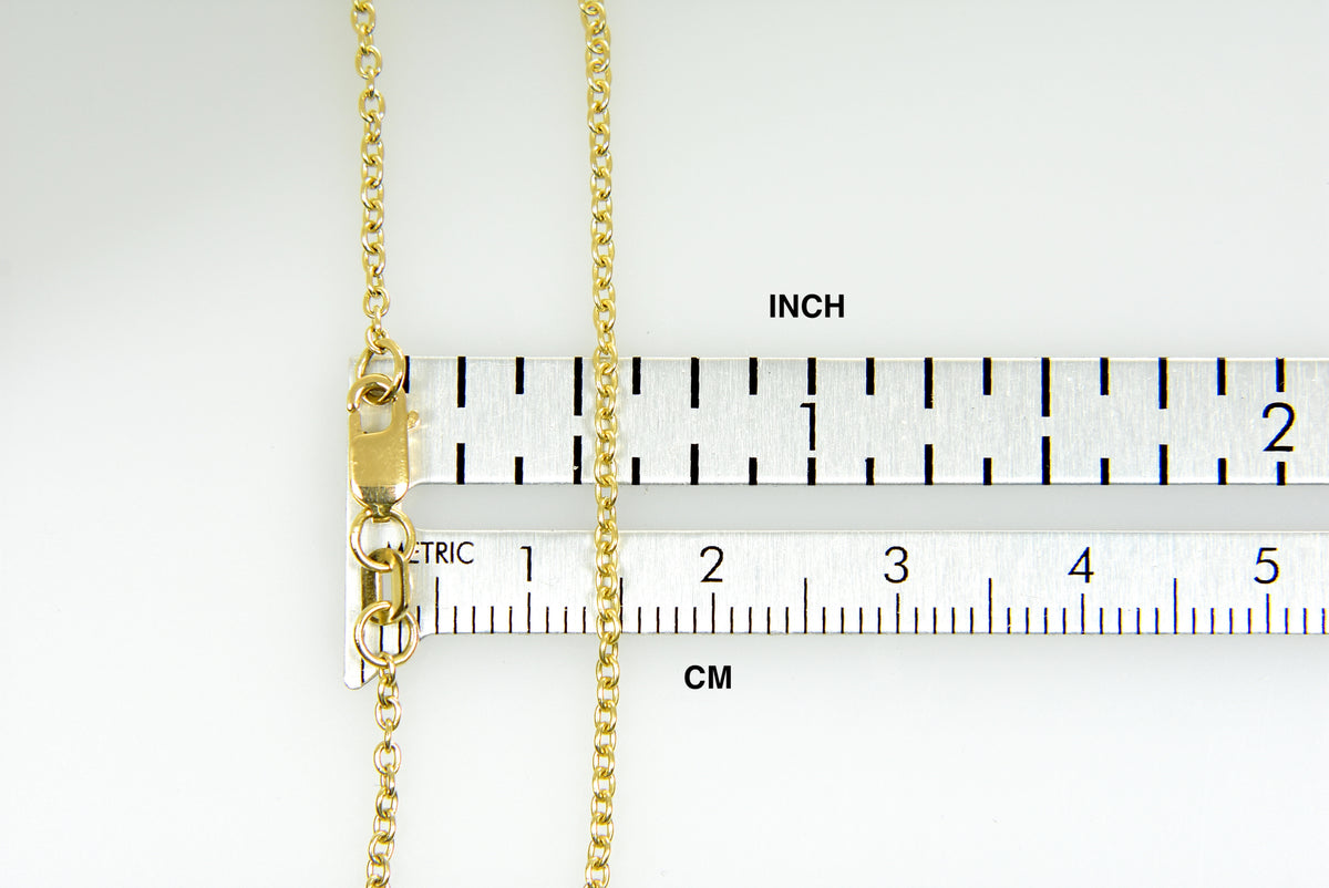 14k yellow gold 1.4mm cable bracelet anklet choker necklace pendant chain
