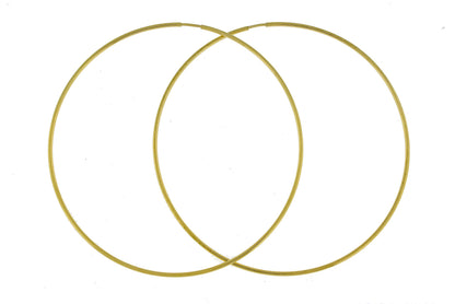14k yellow gold extra large endless round hoop earrings 65mm x 1.20mm