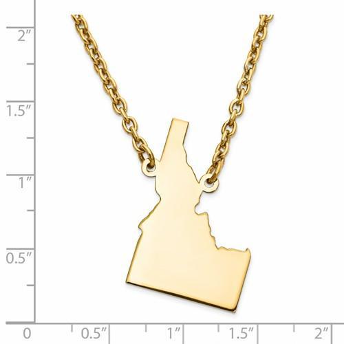 14k gold or sterling silver idaho id state name necklace personalized monogram