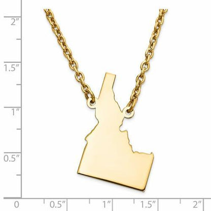 14k gold or sterling silver idaho id state name necklace personalized monogram