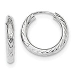 Load image into Gallery viewer, 14k White Gold Diamond Cut Classic Endless Hoop Earrings 19mm x 3mm
