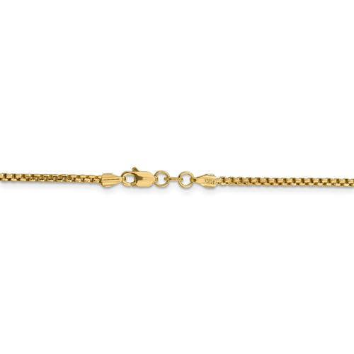 14k yellow gold 1.75mm round box bracelet anklet choker necklace pendant chain lobster clasp