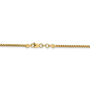 14K Yellow Gold 1.75mm Round Box Bracelet Anklet Choker Necklace Pendant Chain Lobster Clasp