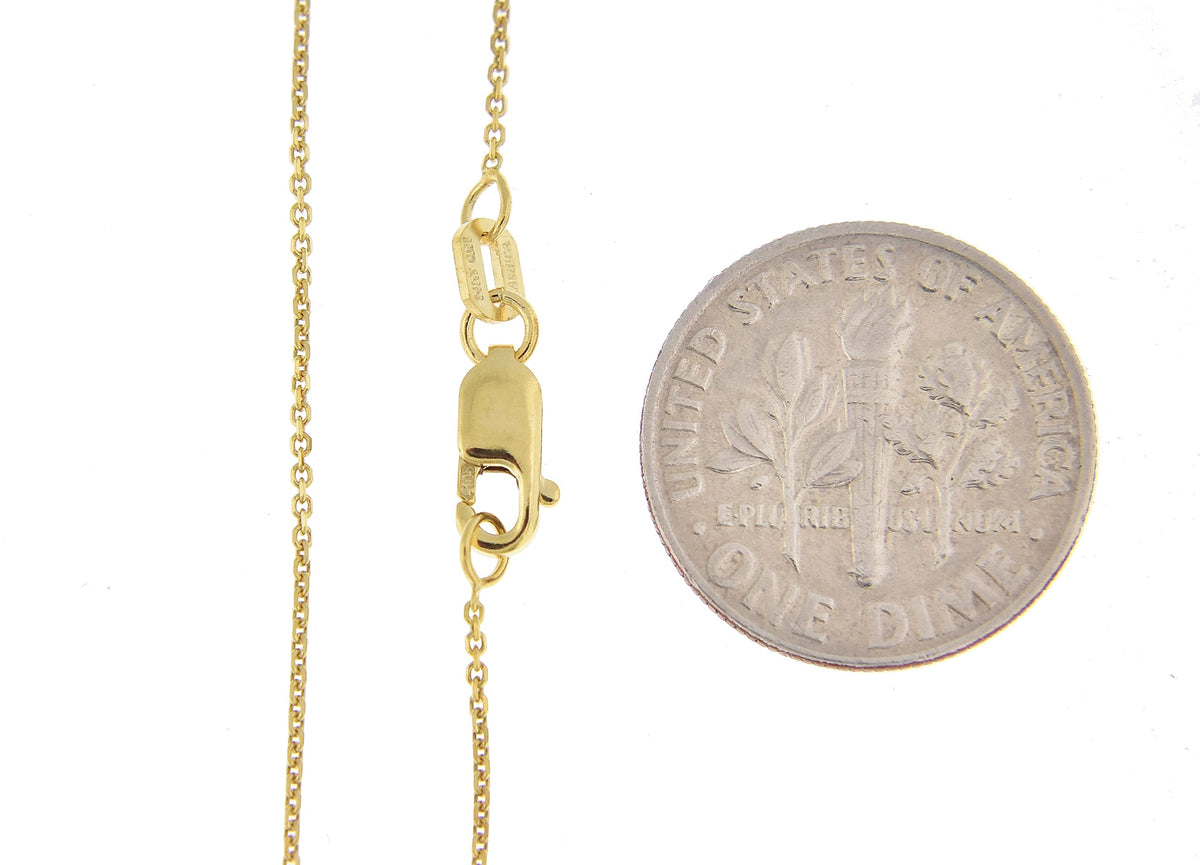 14k yellow gold 0.80mm diamond cut cable bracelet anklet choker necklace chain lobster clasp