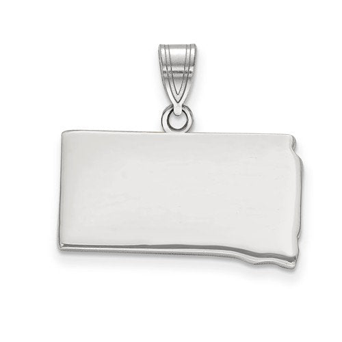 14k gold or sterling silver south dakota sd state map pendant charm personalized monogram