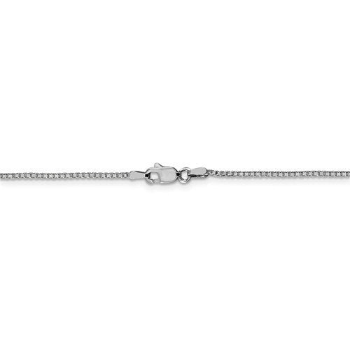 10k white gold 1.1mm polished box bracelet anklet choker pendant necklace chain lobster clasp