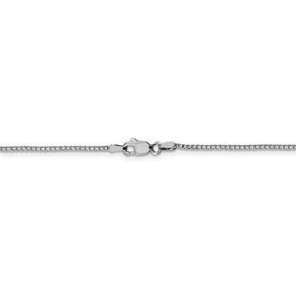 10k white gold 1.1mm polished box bracelet anklet choker pendant necklace chain lobster clasp