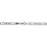 Indlæs billede til gallerivisning 14K White Gold 4.4mm Lightweight Figaro Bracelet Anklet Choker Necklace Pendant Chain
