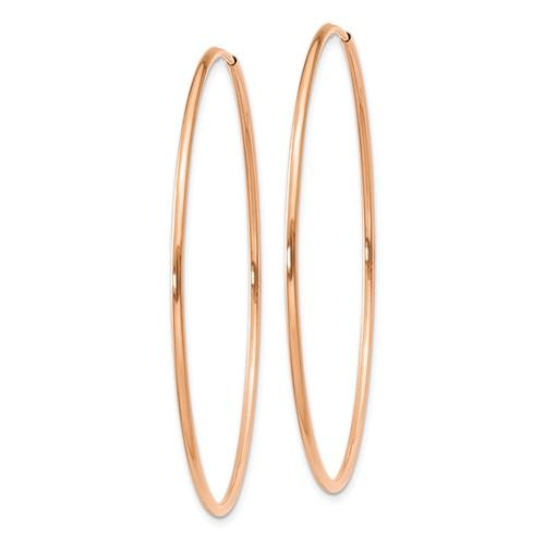 14k rose gold classic endless round hoop earrings 44mm x 1.25mm