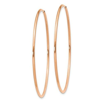 14k rose gold classic endless round hoop earrings 44mm x 1.25mm