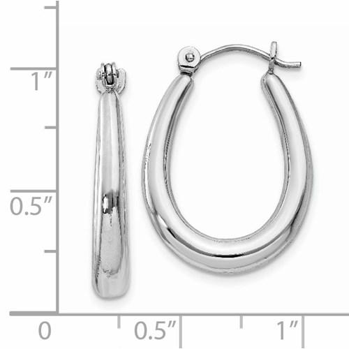 14k white gold fancy classic hoop earrings 17mm