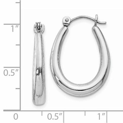 14k white gold fancy classic hoop earrings 17mm