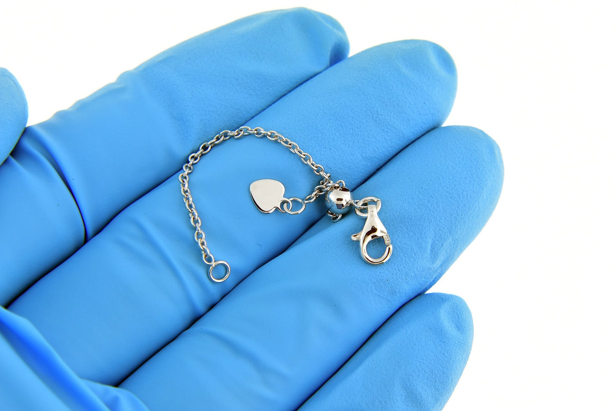 14k yellow rose white gold or sterling silver cable chain extender adjustable up to 3 inches with lobster clasp