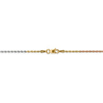 Load image into Gallery viewer, 14K Yellow White Rose Gold Tri Color 1.5mm Diamond Cut Rope Bracelet Anklet Choker Necklace Chain
