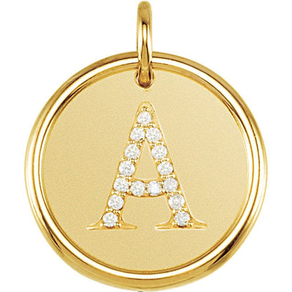 14k yellow white rose gold genuine diamond uppercase letter a initial alphabet pendant charm custom made to order personalized engraved