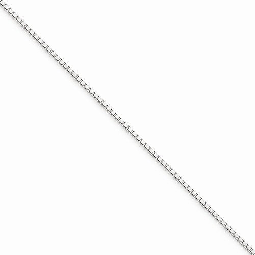10k white gold 1mm box bracelet anklet choker necklace pendant chain lobster clasp