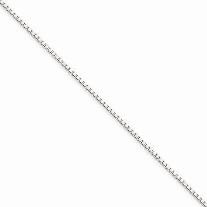 10k white gold 1mm box bracelet anklet choker necklace pendant chain lobster clasp