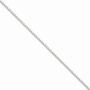 10k White Gold 1mm Box Bracelet Anklet Choker Necklace Pendant Chain Lobster Clasp