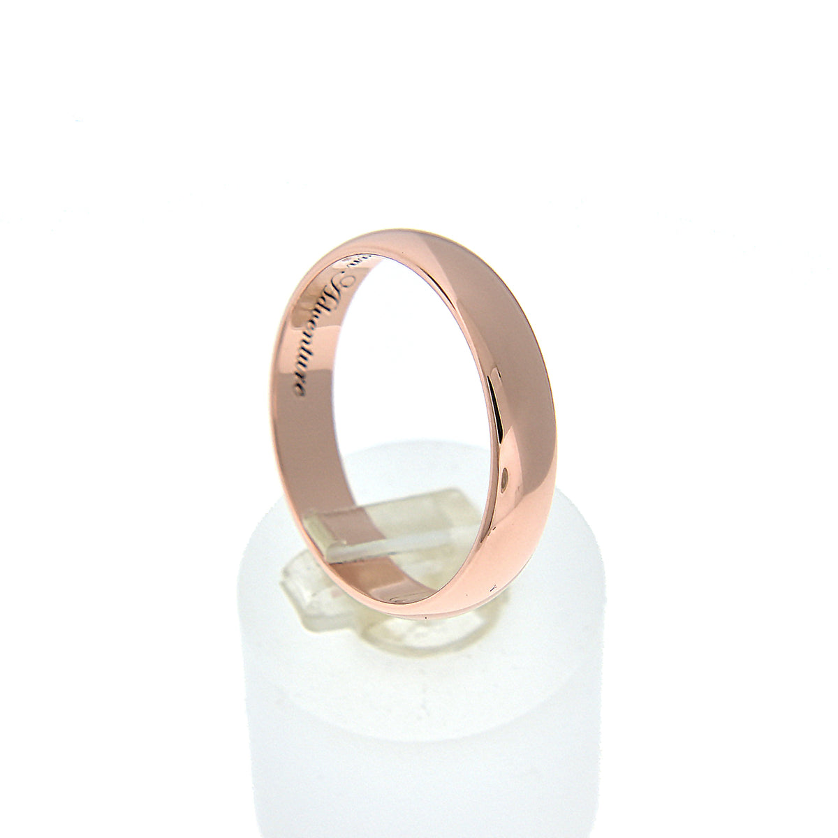 14k rose gold 4mm wedding anniversary promise ring band half round light