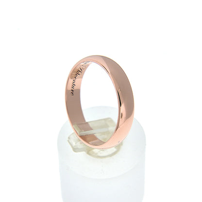 14k rose gold 4mm wedding anniversary promise ring band half round light